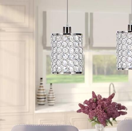 (image for) 3 Pack Adjustable Chrome Crystal Chandeliers for Kitchen Dinning Room Bedroom 3 Lighting Colors 3000K/4000K/6000K（CCT Adjustable）